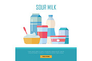 Set of Traditional Dairy Products from Sour Milk