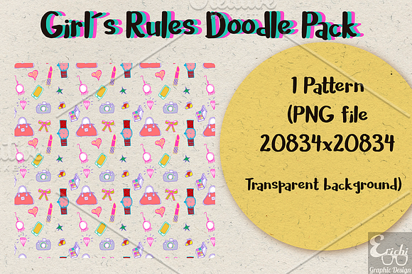 Girls Rules Doodle Pack in Illustrations - product preview 2