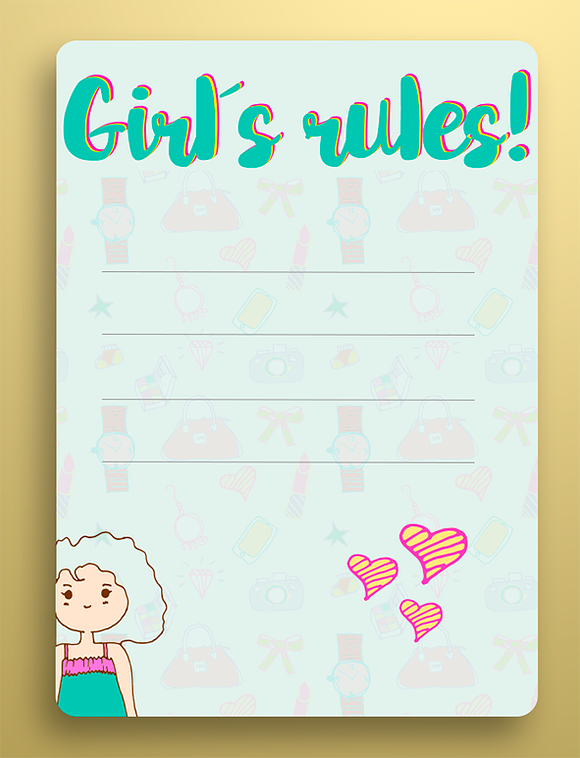 Girls Rules Doodle Pack in Illustrations - product preview 3