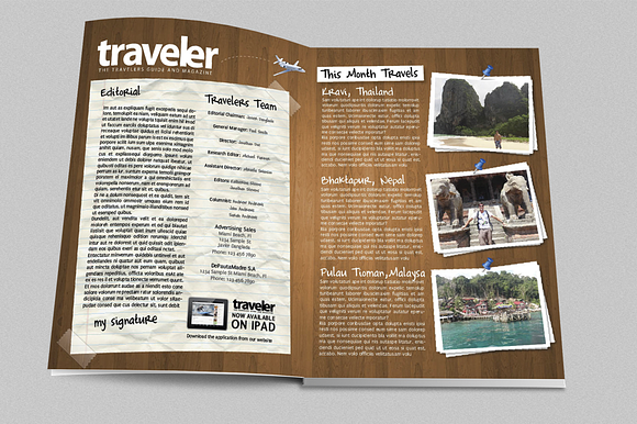 Traveler Magazine Indesign Template in Magazine Templates - product preview 1