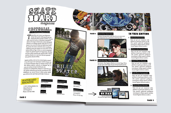 Skateboard Magazine Template in Magazine Templates - product preview 1