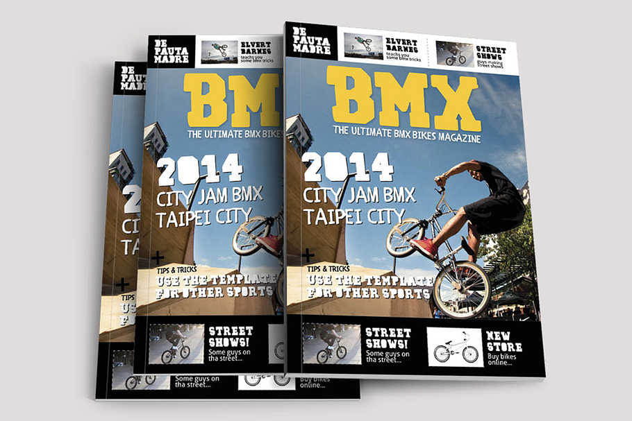 Bmx Bikes Sports Magazine Template in Magazine Templates - product preview 8