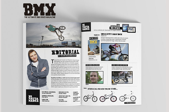 Bmx Bikes Sports Magazine Template in Magazine Templates - product preview 1