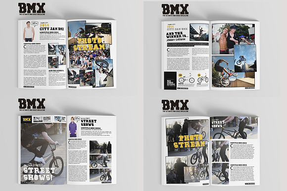 Bmx Bikes Sports Magazine Template in Magazine Templates - product preview 3