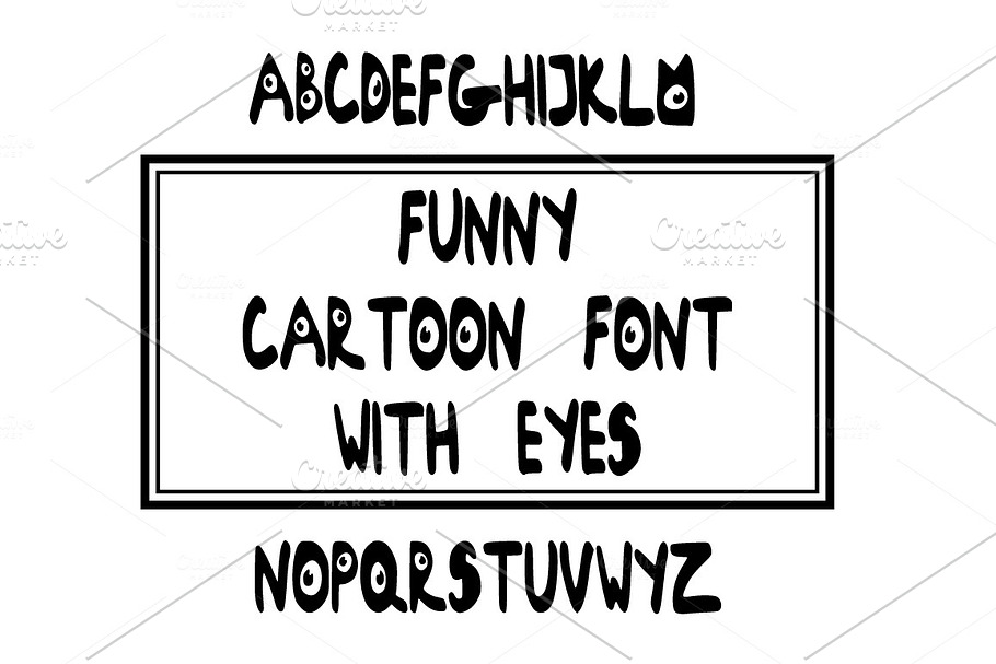 Eyes Font. Cartoon font. in Sans-Serif Fonts - product preview 8
