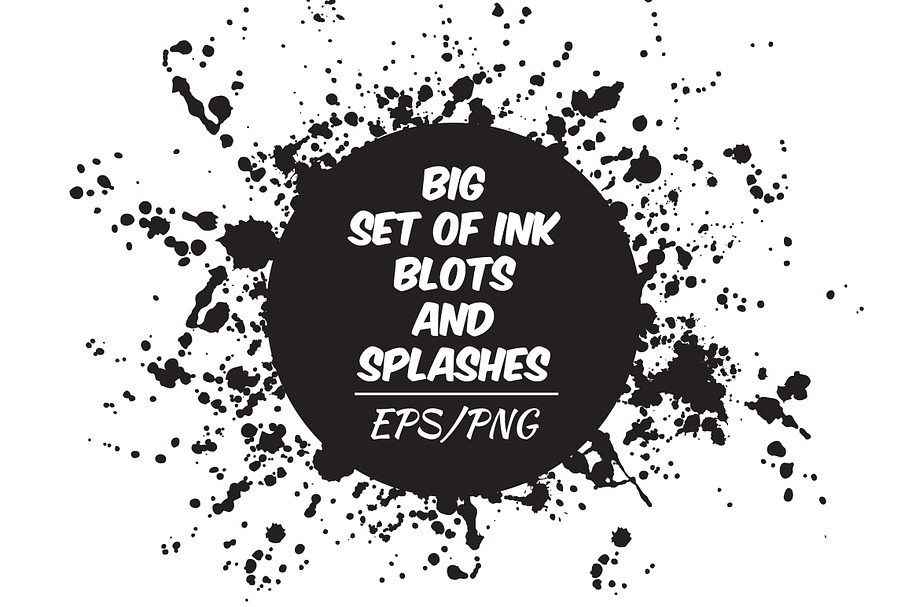 Ink blots and splachers set
