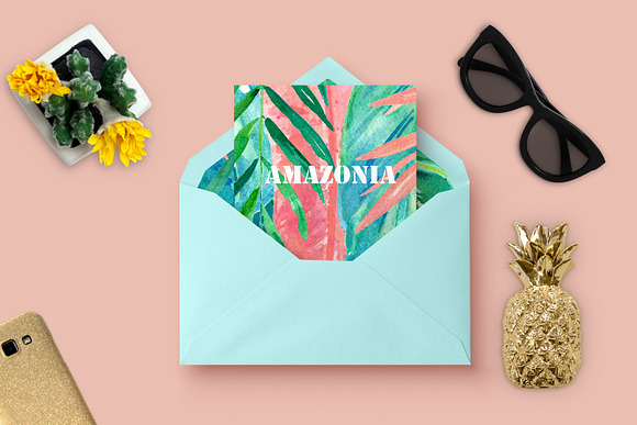 Tropical leaves. Amazonia gold in Illustrations - product preview 7