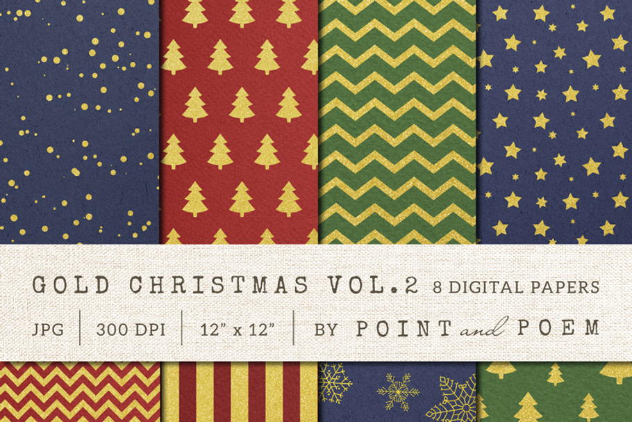 50% Off Christmas Digital Paper  in Patterns - product preview 8