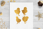 chicks gold foil clip art png svg