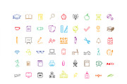 54 School Themed Icons - Vectors
