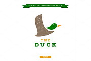 Duck flying brand logo sign style trend