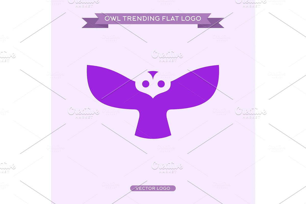 Logo owls in flat style, illustration in Logo Templates - product preview 8