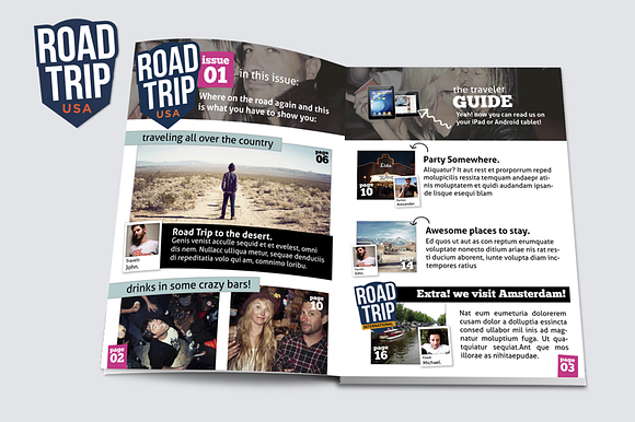 Road Trip Magazine Template in Magazine Templates - product preview 1