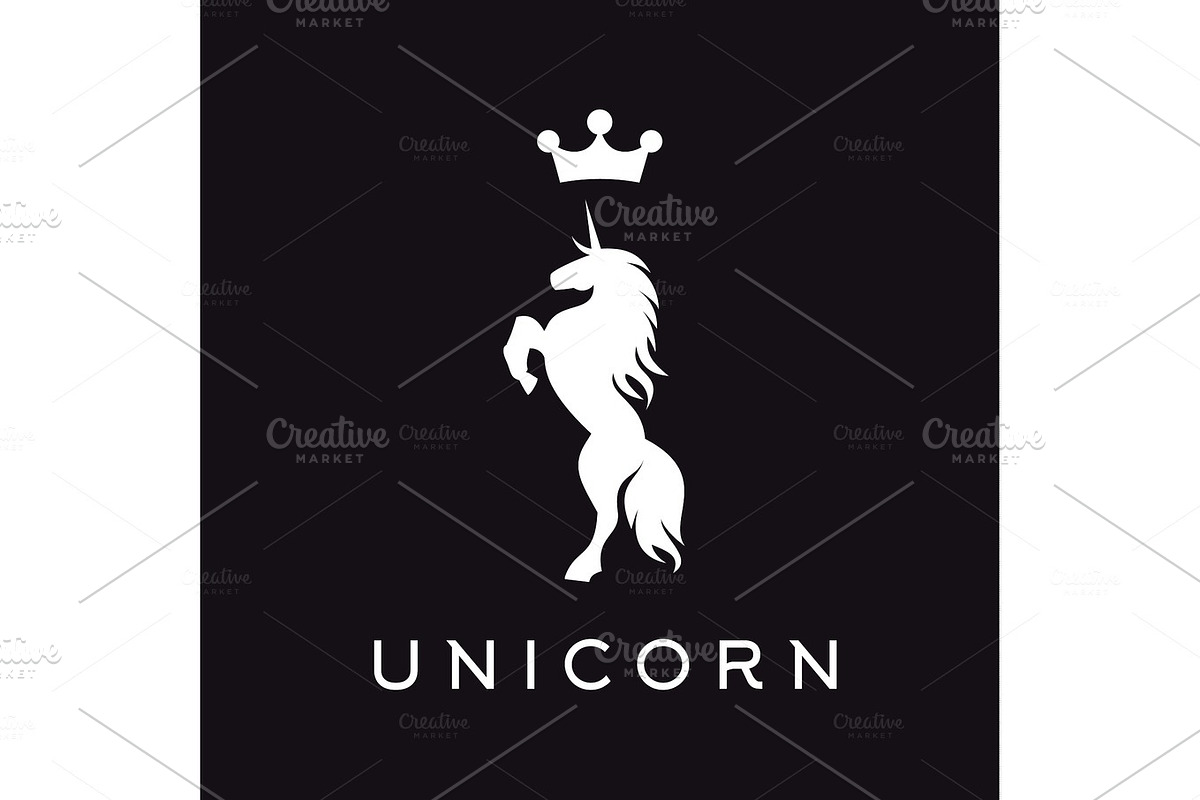 Unicorn vector logo icon flat style illustration in Logo Templates - product preview 8