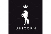 Unicorn vector logo icon flat style illustration