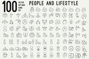 100 people and family icons