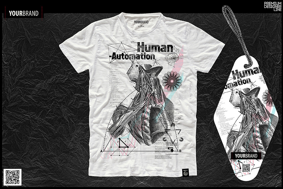 T-Shirt Print / Skull/Human Anatomy