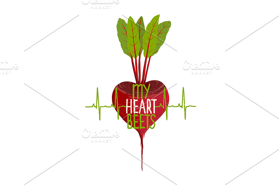 Beetroot Heart Vegetable Dieting in Illustrations - product preview 8