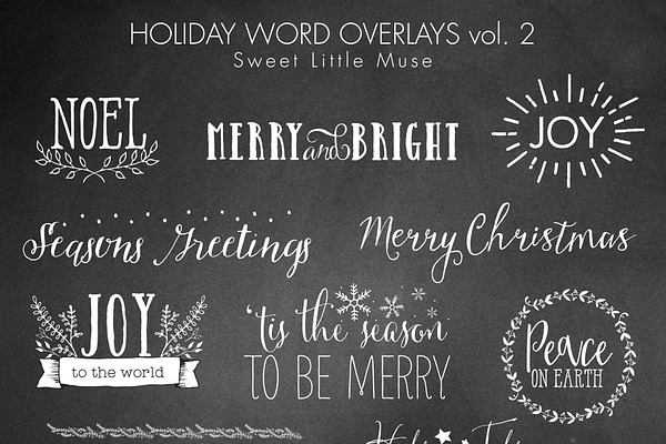 Christmas word overlays - digital