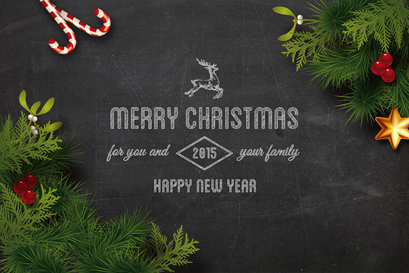 Christmas Chalk Badges + Background in Illustrations - product preview 3
