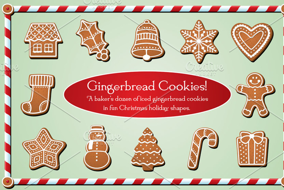 Gingerbread Cookies in Illustrations - product preview 8