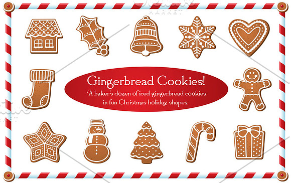 Gingerbread Cookies in Illustrations - product preview 1