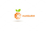 logos mandarin orange flat design vector illustration icon 