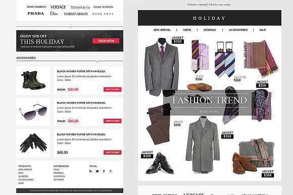 Sunday E-commerce Responsive Email in Mailchimp Templates - product preview 1
