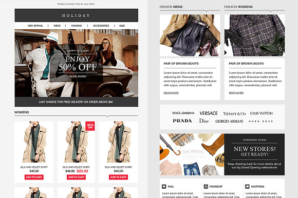 Sunday E-commerce Responsive Email in Mailchimp Templates - product preview 2