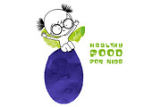Healthy food for kids illustration