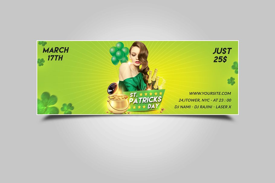 St Patricks Day Facebook Timeline in Facebook Templates - product preview 8