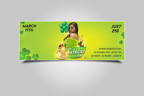 St Patricks Day Facebook Timeline in Facebook Templates - product preview 1