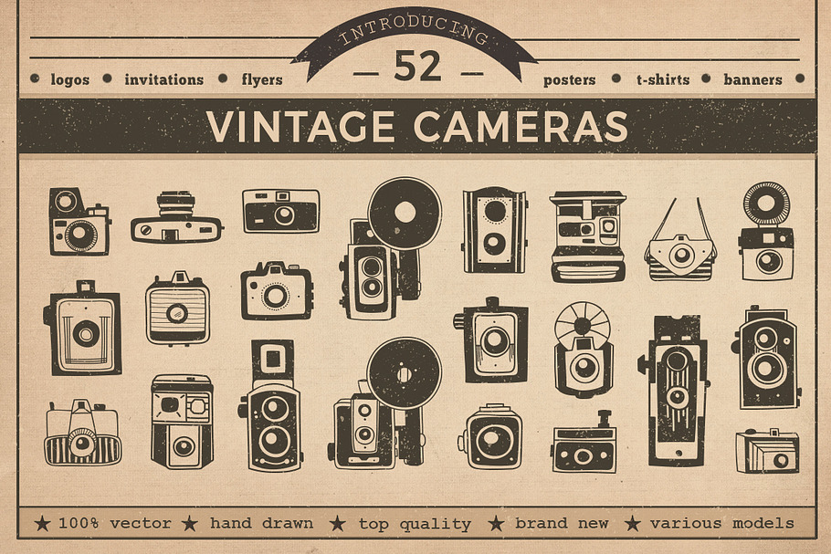 Vintage Cameras Vector Pack in Illustrations - product preview 8
