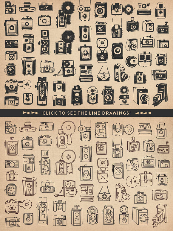 Vintage Cameras Vector Pack in Illustrations - product preview 1