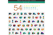 Mega collection of 54 square geometrical web banners