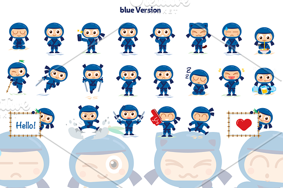 Ninja Vector Mascot Extended Pack in Illustrations - product preview 1