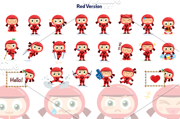 Ninja Vector Mascot Extended Pack in Illustrations - product preview 2