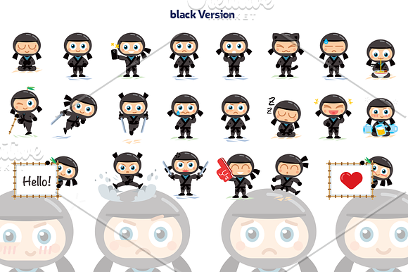 Ninja Vector Mascot Extended Pack in Illustrations - product preview 3