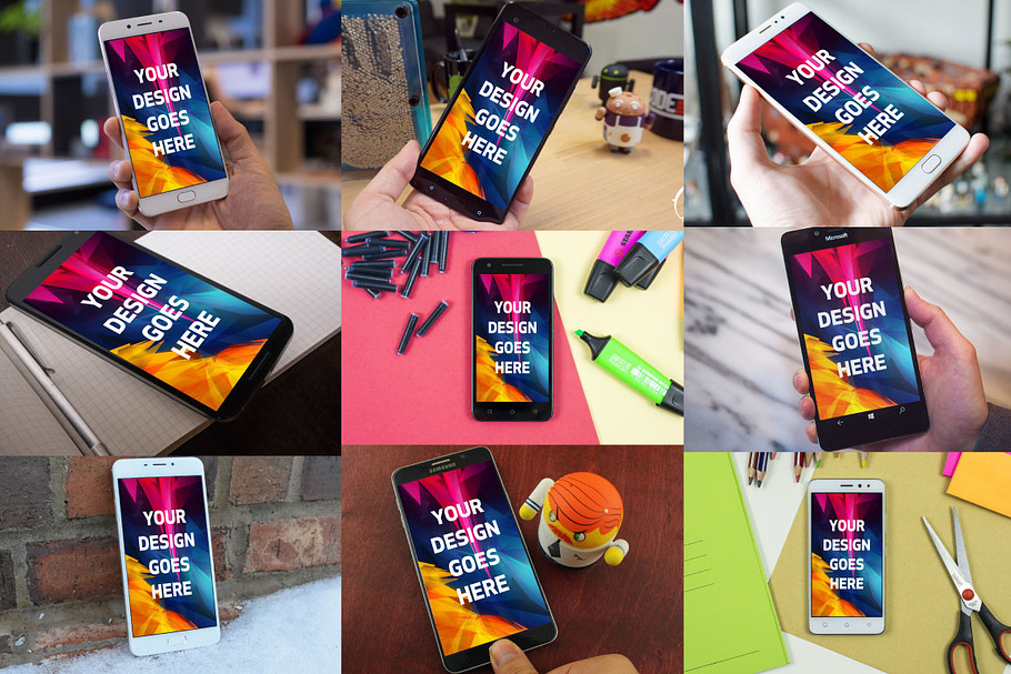 Android Phone Mock-up Mega Bundle in Mobile & Web Mockups - product preview 8