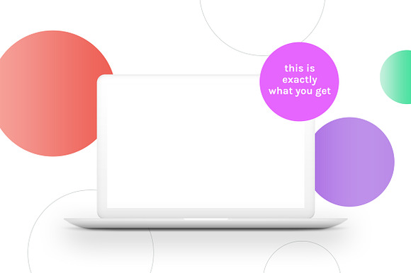 MacBook™ Mockup with Circles in Mobile & Web Mockups - product preview 1