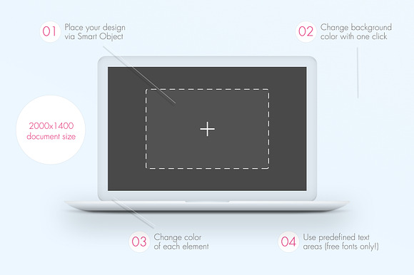 MacBook™ Mockup with Circles in Mobile & Web Mockups - product preview 3