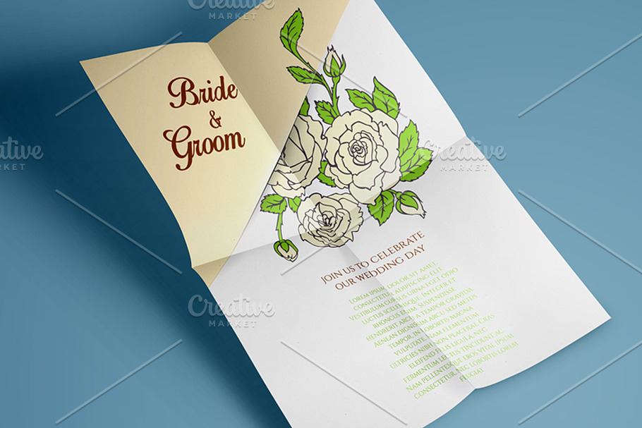 Roses desidn + pattern in Wedding Templates - product preview 8