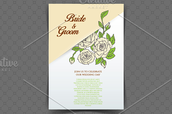 Roses desidn + pattern in Wedding Templates - product preview 1