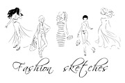 Fashion sketches, set