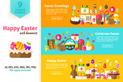 Happy Easter Flat Banners