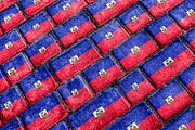Haiti Flag Urban Grunge Pattern
