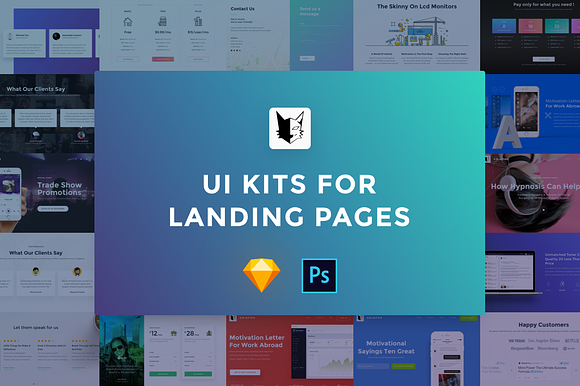 UI Kits for Landing Pages in UI Kits and Libraries - product preview 1