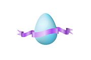 Easter egg with silky ribbon. vector