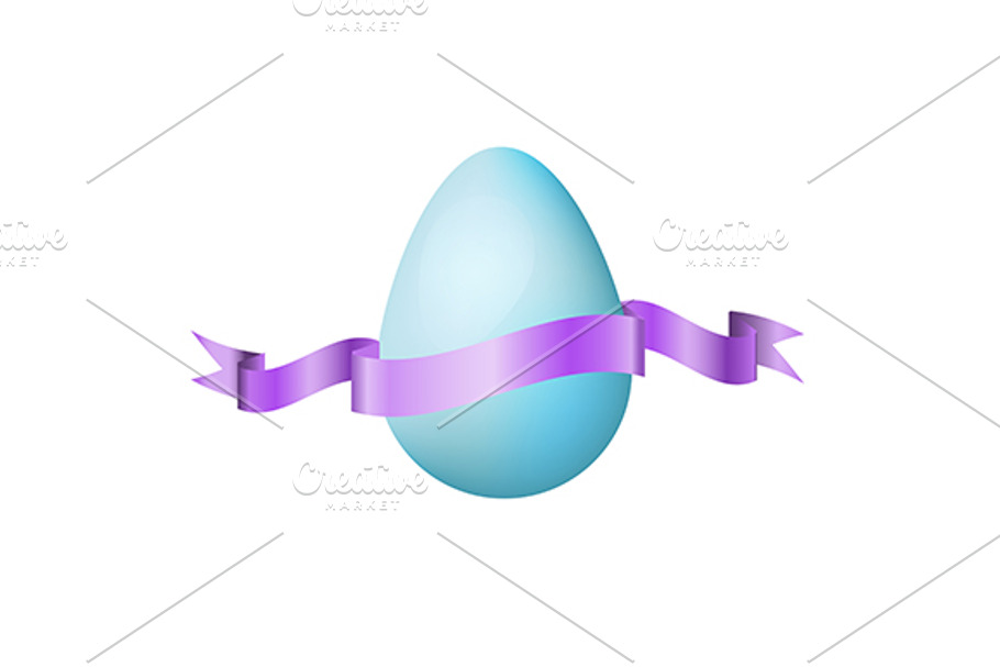 Easter egg with silky ribbon. vector in Product Mockups - product preview 8