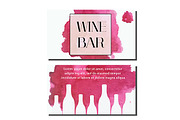 Wine bar, shop business card. eps